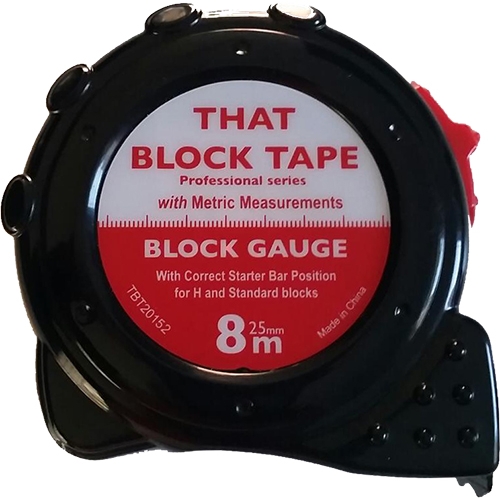 Kwikgauge That Block Tape - Block Gauge,With Starter Bar Position For H & Standard Blocks