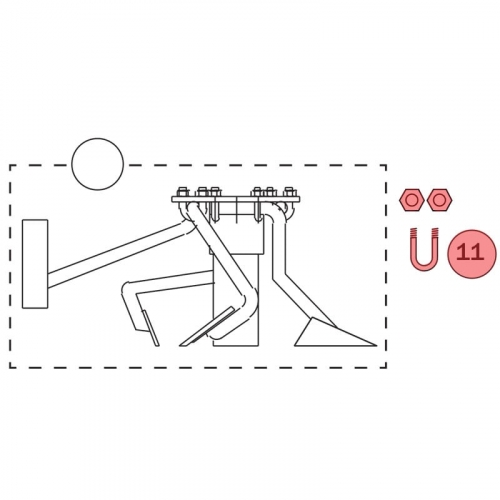 SoRoTo U-Bolt (1pc) for securing the top disc (8 pcs. In total), incl. Nut4 300.011