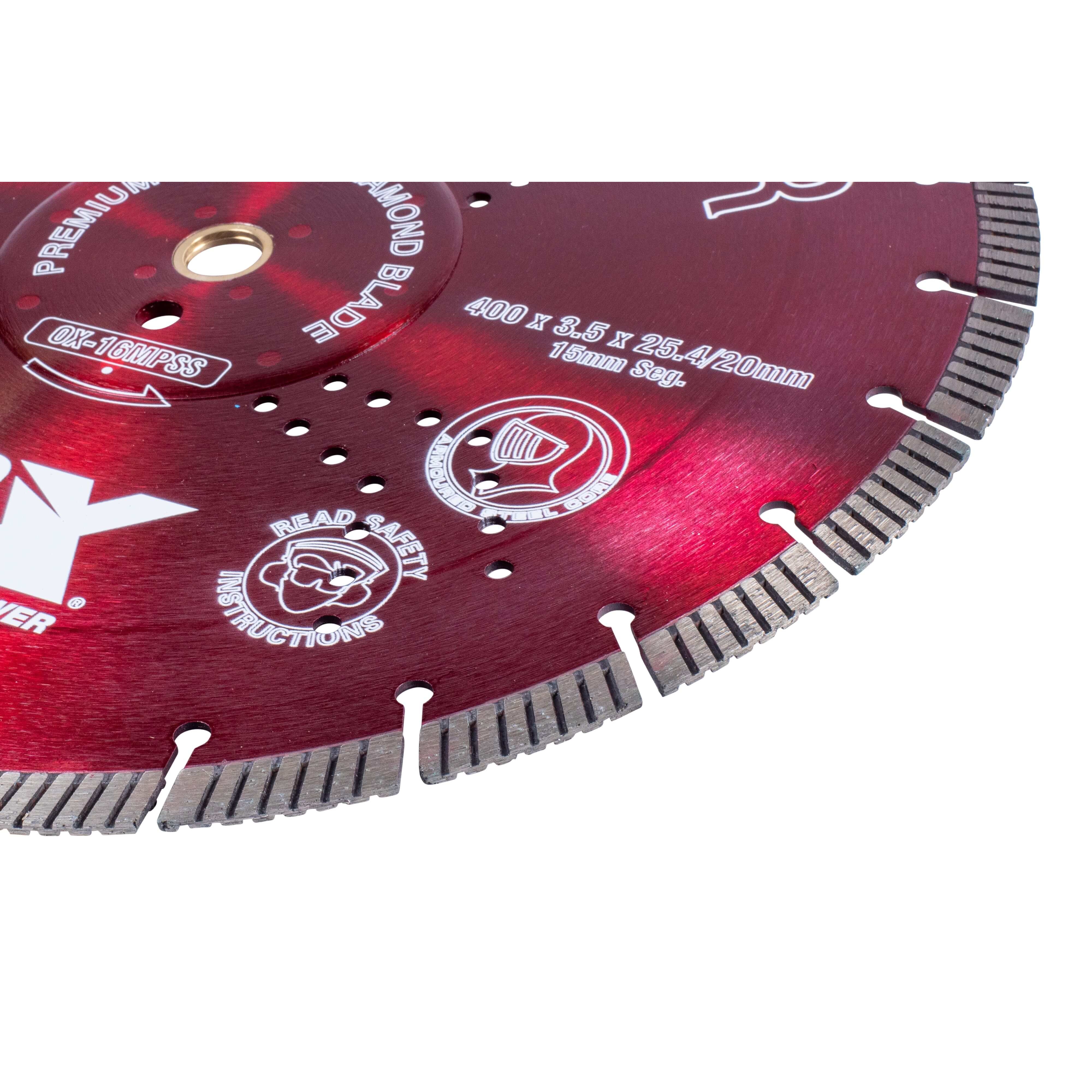 OX Diamond Blade Guaranteed to cut all Construction Products and Fast  Cutting 16 inch Beton Tools
