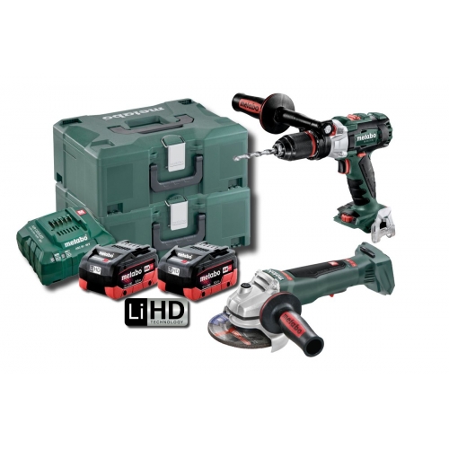 Metabo 2 PCE LiHD Impact Drill Paddle Switch Grinder Combo Kit AU68902255 - SB WPB BL M HD 5.5