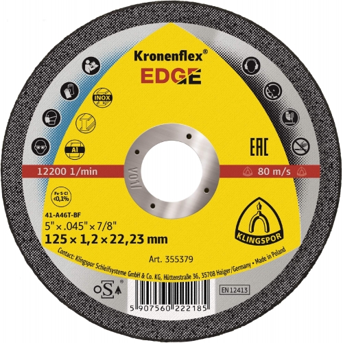 Klingspor Kronenflex EDGE cutting disc 125mm cuts steel / stainless steel / aluminum