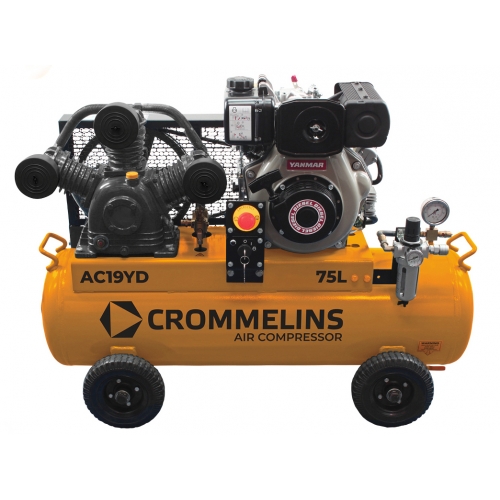 Crommelins 75L Air Compressor Diesel Electric Start AC19YDE