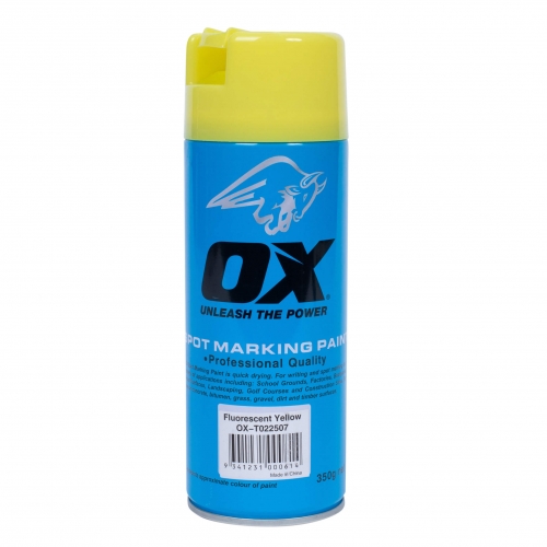 OX Trade Fluro Yellow Spot Marking Paint, 12pk