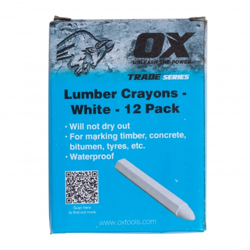 OX Lumber Crayons 12pk - White