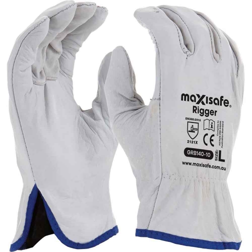 Maxisafe Natural Full Grain Rigger Medium Glove, Retail Carded - GRB140-09C