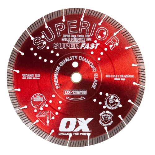 OX Diamond Blade Guaranteed to cut all Construction Products and Fast Cutting 12 inch